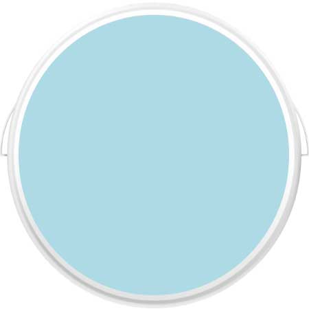 İç Cephe Boya Renkleri için kullanılan görselde, plastik boya kutusunda bebek mavisi duvar boyası var.