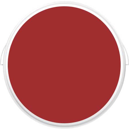 Sıcak İç Cephe Boya Renkleri 2021 yazısı için kullanılan görselde, plastik boya kutusunda koyu kırmızı duvar boyası var.