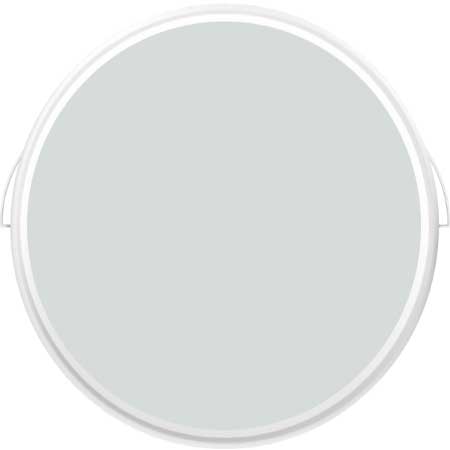 Görselde, boya kutusunda mavi ve yeşil renklerin karışımıyla elde edilmiş açık tonlu duvar boyası var.