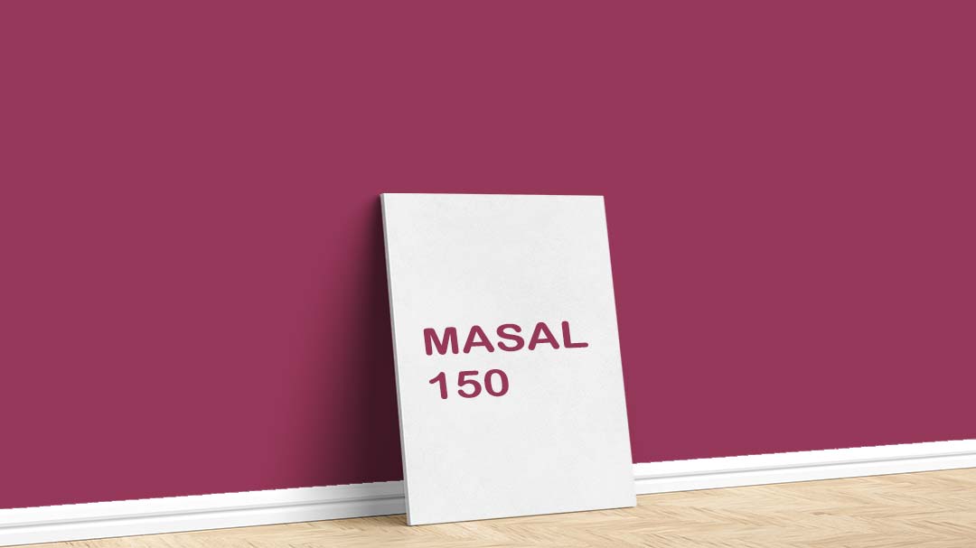 Filli Boya Kırmızı Duvar Boyası – Masal 150. Filli Boya kırmızı duvar boyası için kullanılan görselde, Masal 150 isimli koyu tonlu iç cephe rengiyle boyalı bir duvar var.