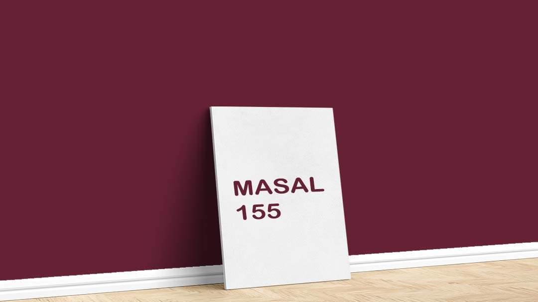 Filli Boya Kırmızı Duvar Boyası – Masal 155. Filli Boya kırmızı duvar boyası için kullanılan görselde, Masal 155 isimli koyu tonlu iç cephe rengiyle boyalı bir duvar var.