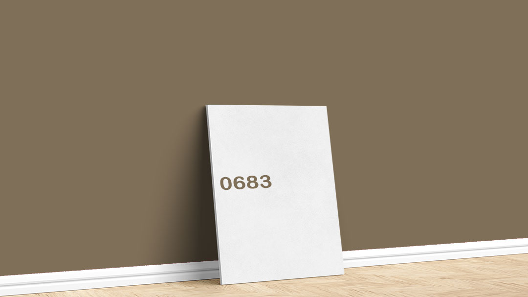 Dyo Bej-Kahve İç Cephe Renkleri – 0683. Dyo bej-kahve duvar boyası için kullanılan görselde, 0683 kodlu iç cephe boyasıyla boyalı bir duvar var.