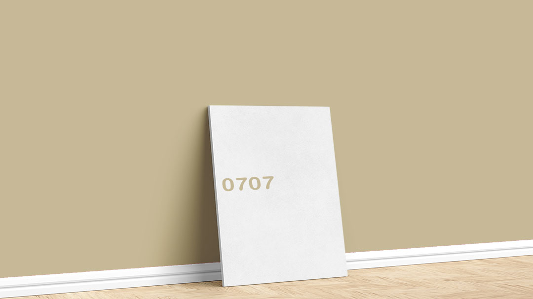 Dyo Bej-Kahve İç Cephe Renkleri – 0707. Dyo bej-kahve duvar boyası için kullanılan görselde, 0707 kodlu iç cephe boyasıyla boyalı bir duvar var.