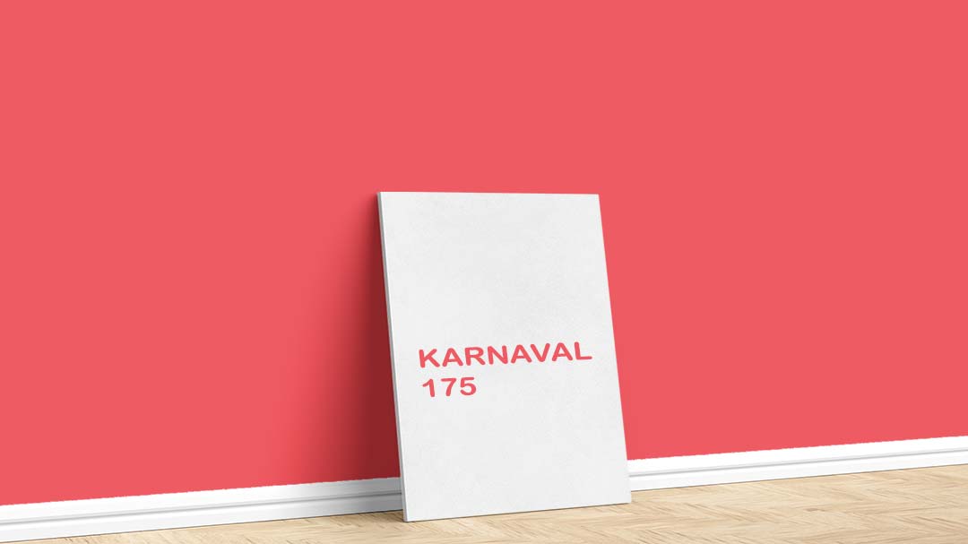 Filli Boya kırmızı duvar boyası için kullanılan görselde, Karnaval 175 kodlu iç cephe rengiyle boyanmış bir duvar var.