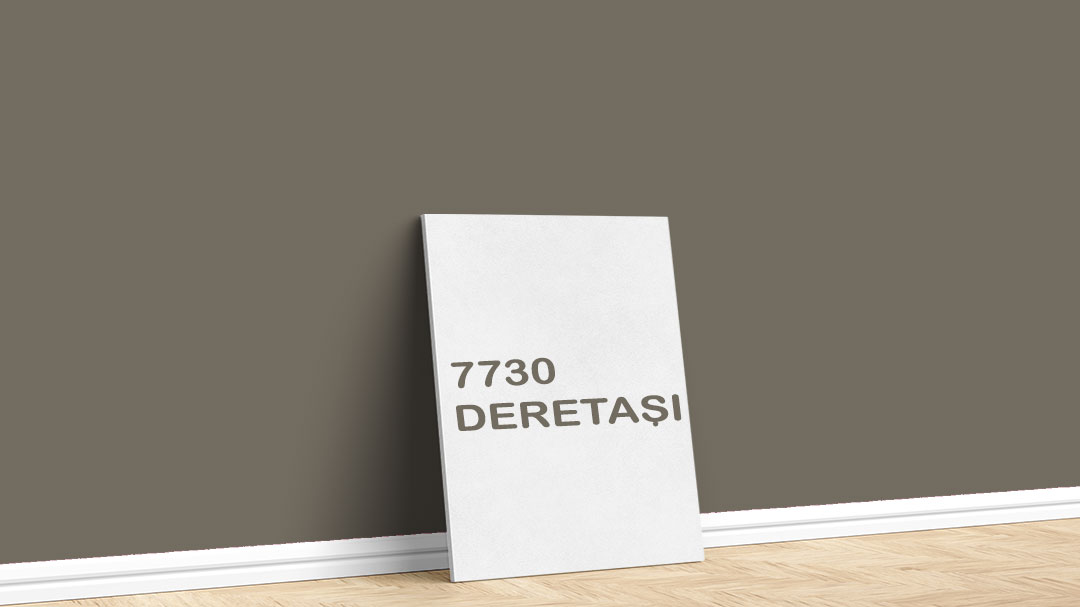 Dyo Bej/Kahve İç Cephe Renkleri – 7730 Deretaşı. Dyo bej/kahve duvar boyası için kullanılan görselde, 7730 deretaşı kodlu iç cephe boyasıyla boyalı bir duvar var.