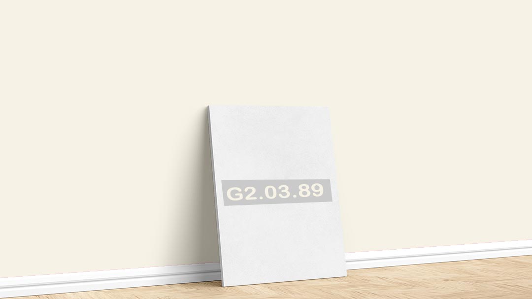 Marshall Beyaz G2.03.89 Duvar Boyası Rengi. Marshall Beyaz duvar boyası için kullanılan görselde, G2.03.89 kodlu iç cephe rengi ile boyalı bir duvar var.