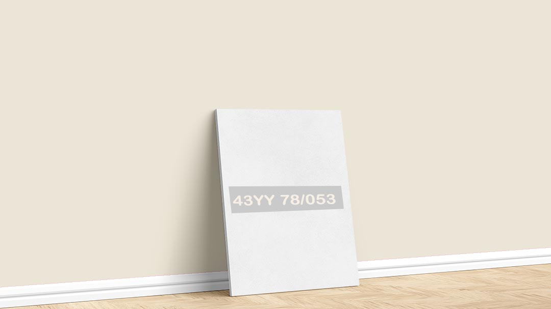 Marshall Soft Beyaz 43YY 78/053 Boya Rengi. Görselde, Marshall boya katoloğu içesinde yer alan Marshall soft beyaz 43YY 78/053 kodlu iç cephe rengiyle boyalı bir duvar var.