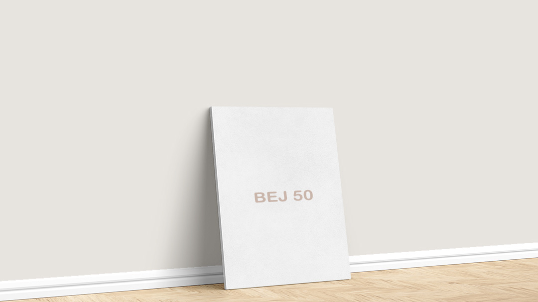 Filli Boya Bej 50 Boya Rengi. Filli Boya bej boya rengi için kullanılan görselde, Boyacıyım tarafından Bej 50 isimli iç cephe duvar boyasıyla boyanmış bir duvar var.