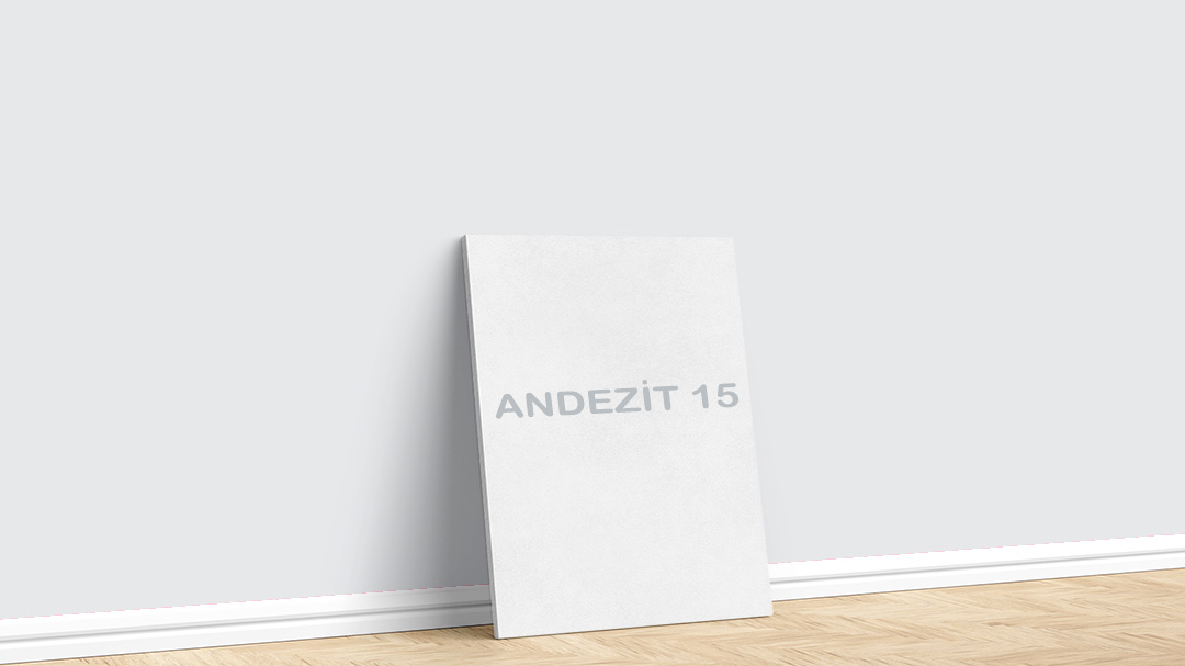 Filli Boya Gri Andezit 15 İç Cephe Boya Rengi. Filli Boya gri iç cephe boya rengi için kullanılan görselde, Andezit 15 kodlu duvar boyası ile boyalı bir duvar var.