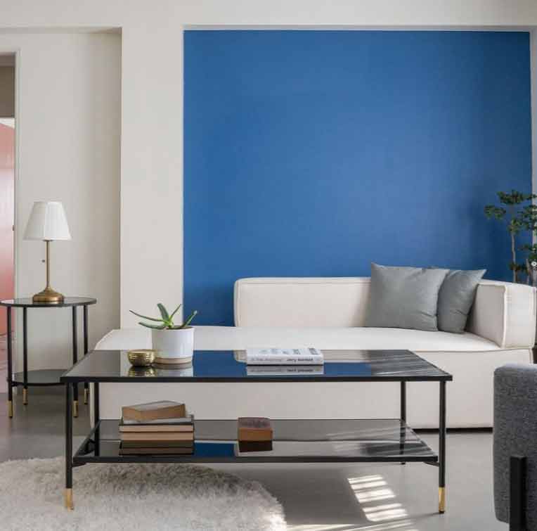Beyaz ve Mavi Salon Boya Renkleri 2022.