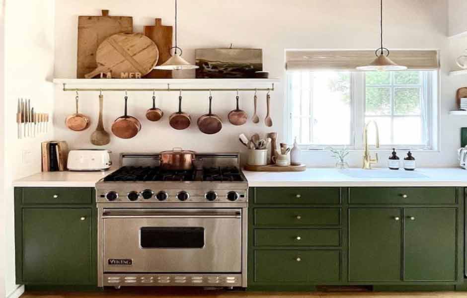 Koyu Yeşil Mutfak Dolabı Rengi.