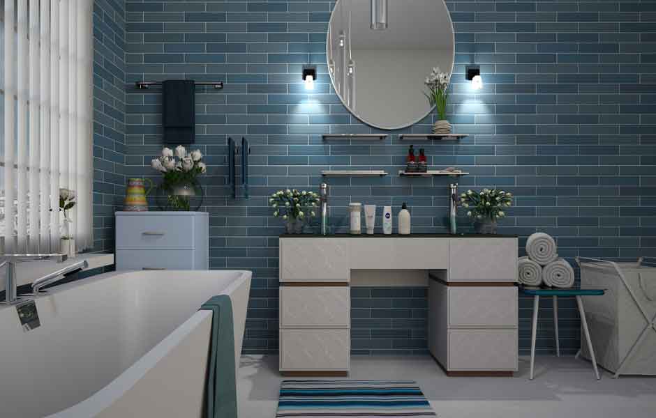 Mavi Banyo Fayans Modelleri