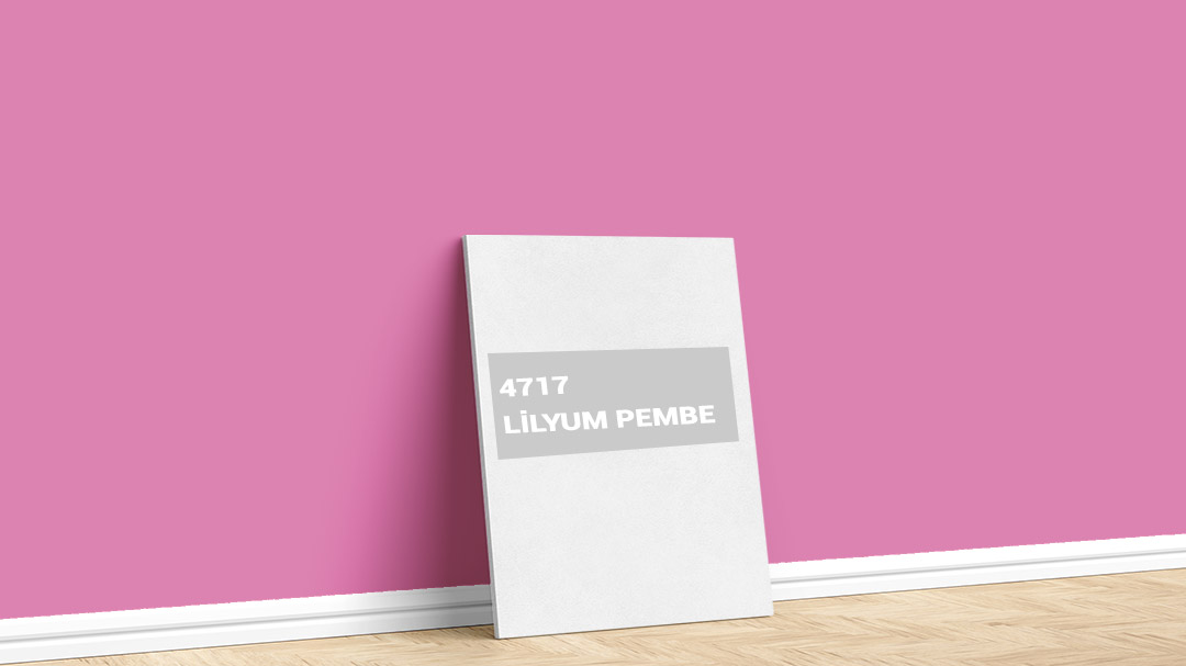 Dyo 4717 Lilyum Pembe İç Cephe Boya Rengi. Görselde, İstanbul boyacı ustası Boyacıyım tarafından Dyo 4717 Lilyum Pembe boya rengi ile boyanmış bir duvar var.