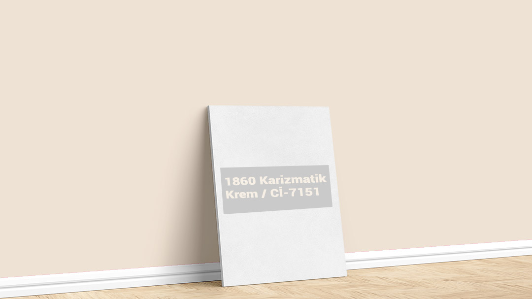Polisan 1860 Karizmatik Krem İç Cephe Boya Rengi. Görselde, İstanbul boyacı ustası Boyacıyım tarafından Polisan 1860 Karizmatik Krem isimli iç cephe boya rengi ile boyanmış bir duvar var.