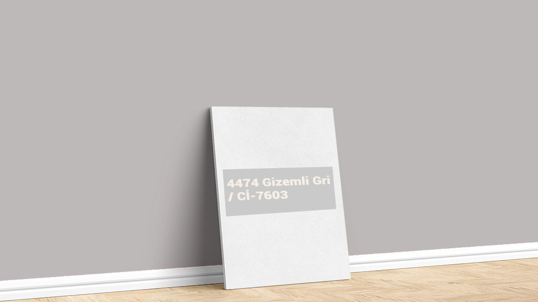 Polisan 4474 Gizemli Gri İç Cephe Boya Rengi. Görselde, İstanbul boyacı ustası Boyacıyım tarafından Polisan 4474 Gizemli Gri isimli iç cephe boya rengi ile boyanmış bir duvar var.