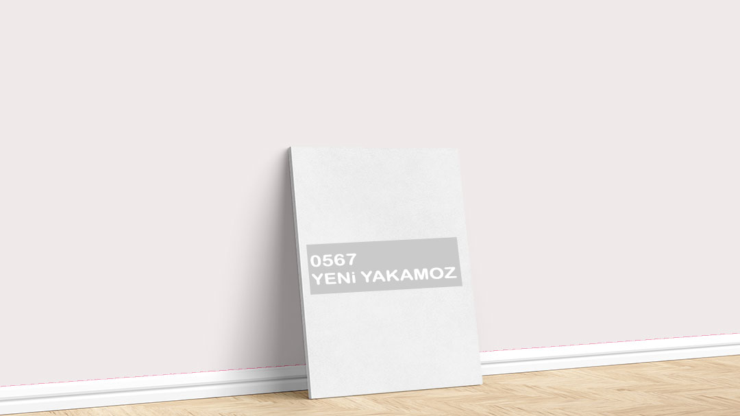 Dyo Yeni Yakamoz İç Cephe Boya Rengi. Görselde, Dyo Mor / Lila iç cephe renk kartelasında bulunan Yeni Yakamoz isimli boya rengi ile boyadığımız bir duvar var.