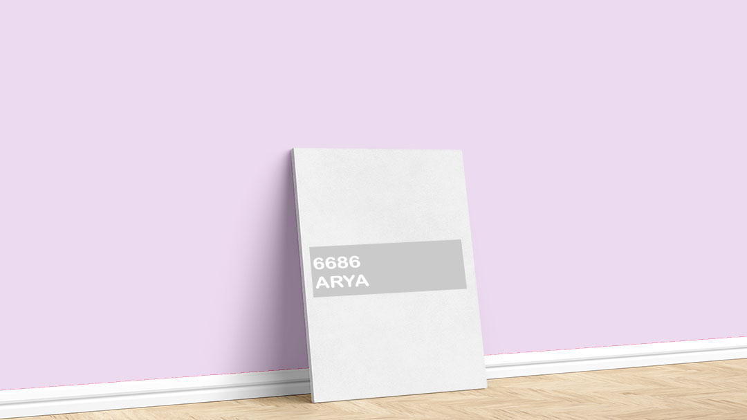 Dyo 6686 Arya İç Cephe Boya Rengi. Görselde, Dyo Mor / Lila iç cephe renk kartelasında bulunan 6686 Arya isimli boya rengi ile boyadığımız bir duvar var.