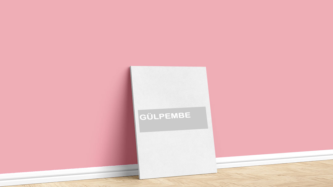 Filli Boya Gülpembe İç Cephe Boya Rengi. Görselde, Filli Boya pembe iç cephe renk kartelasında bulunan Gülpembe isimli boya rengi ile boyadığımız bir duvar var.