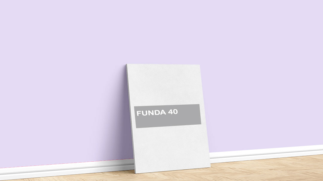 Filli Boya Funda 40 İç Cephe Boya Rengi. Görselde, Filli Boya mor iç cephe renk kartelasında bulunan Funda 40 isimli boya rengi ile boyadığımız bir duvar var.