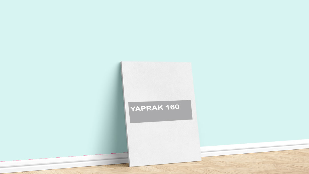 Görselde, Filli Boya yeşil iç cephe renk kartelasında bulunan Yaprak 160 isimli boya ile boyadığımız bir duvar var.