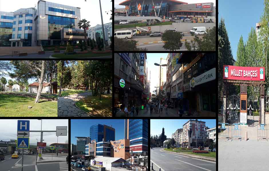 Bahçelievler Nasıl Bir Yer konusu için kullandığımız görselde, ilçede bulunan Yenibosna Koçtaş, Metroport AVM, ulaşım ve Şirinevler Caddesi ve Millet Bahçesi fotoğraflarından oluşan bir kolaj var.