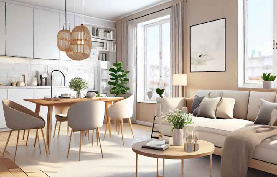 Boyacı ustası arayanlar için kullandığımız görselde, ustanın daha önce boyadığı doğal tarzda sade bir oturma odası var.