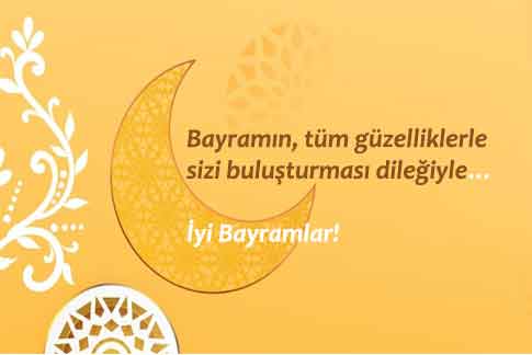 Ramazan Bayramı Mesajları için kullandığımız görselde, bayramın tüm güzelliklerle sizi buluşturması dileğiyle yazısı var.