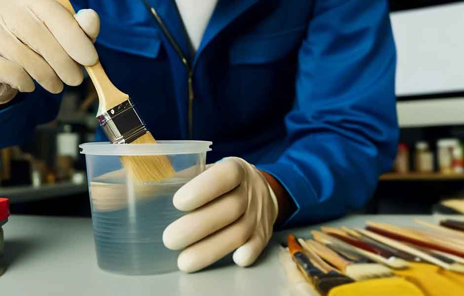 Tiner Nedir Ne İşe Yarar sorusu için kullandığımız görselde, Boyacıyım ustası boya fırçasını tiner ile temizliyor.