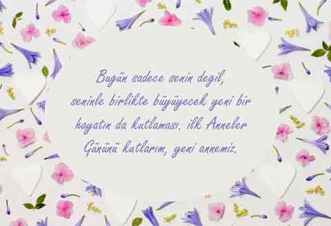 Görselde, yeni anne olmuş bir anneyi tebrik etmek için yazdığımız bir mesaj var.