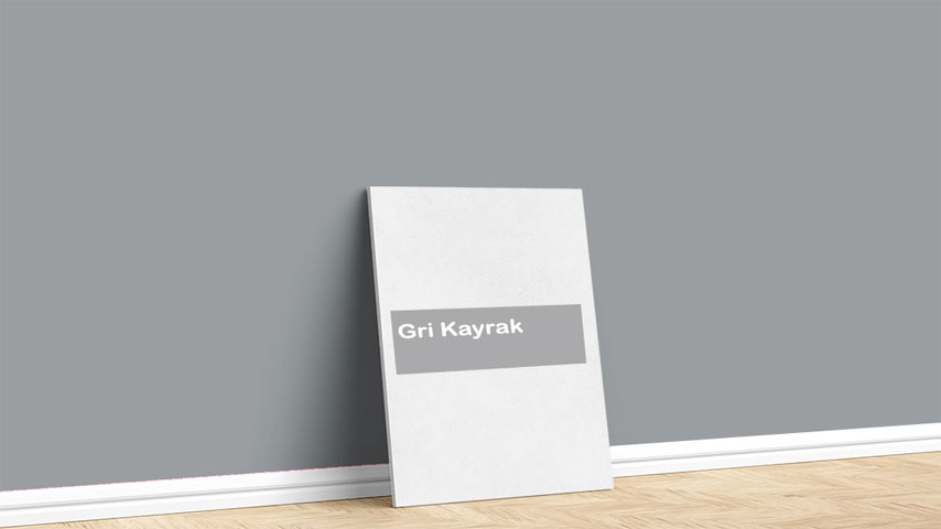 Marshall Gri Kayrak Boya Rengi. Görselde, Natürel Renkler içinde bulunan Marshall Cennet Koyu isimli mavimsi gri iç cephe boya rengi ile boyanmış bir duvar var.