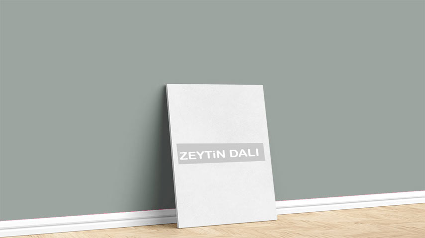 Marshall Zeytin Dalı Yeşil Boya Rengi. Görselde, Soft Natürel Renkler içinde bulunan Marshall Zeytin Dalı isimli yeşil iç cephe boya rengi ile boyanmış bir duvar var.